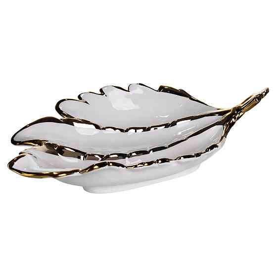 Yiwu Менажниця порцелянова на 3 секції для закусок 40×25×7.5 (см) тарілка менажниця Білий із зо Коломыя