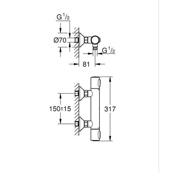 Термостат для душу Grohe Grohtherm 500   ( 347932430 ) 37443 Харьков