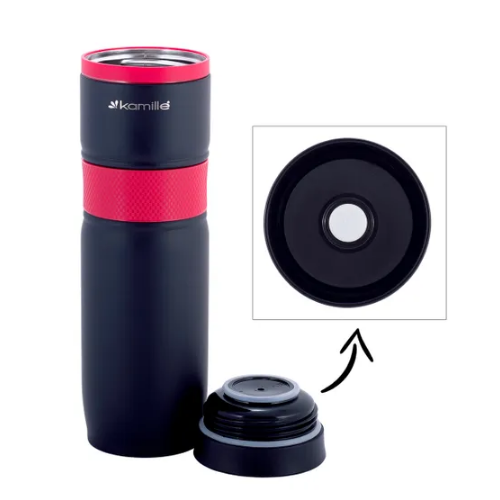 Термочашка 900мл з TPR вставкою нержавіюча сталь (мікс) KAMILLE 2068 Житомир