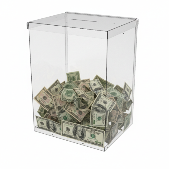 Ящик EKOSTAR без замка для пожертвований и сбора денег 250x200x340. Объем 17 литров Киев