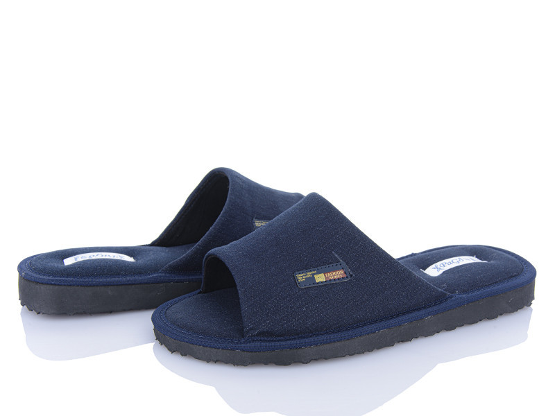 Тапочки чоловічі домашні PaGo відриті з легкою підошвою "Класик" сині джинс Одеса - фото 11