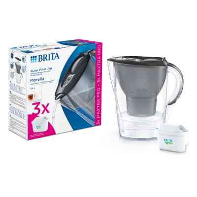 Фильтр-кувшин Brita Marella Memo MXPro 2.4л (1.4л води) з фільтр-картриджем 3шт, графіт (1052796) Винница