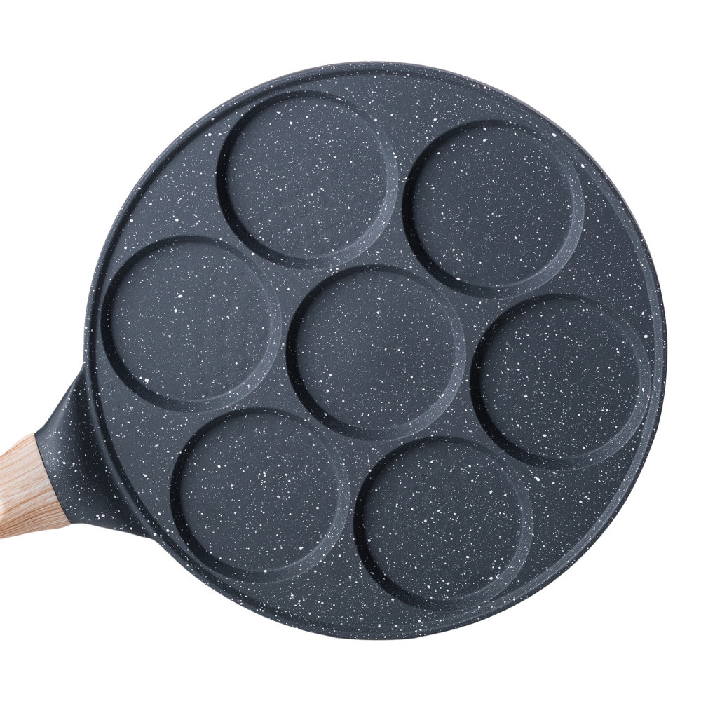 Yiwu Сковорода з антипригарним покриттям 26 см для млинців, яєць та оладок, 7-секційна кругла с Коломия - фото 4