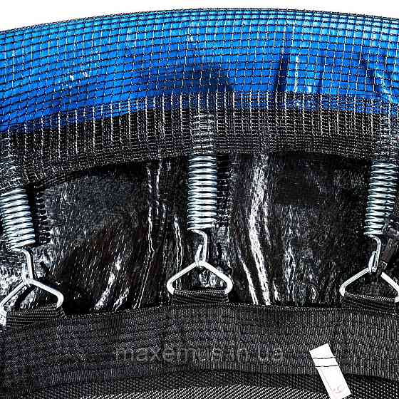 Батут детский Atleto 312 см с защитной сеткой и лестницей батут для детей садовый батут синий Мостиська