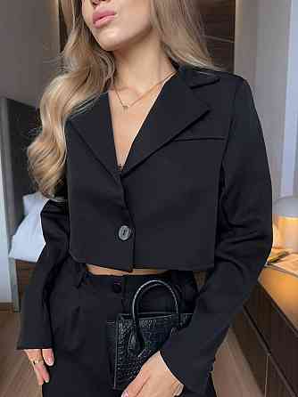 Стильный женский классический костюм из турецкой костюмки. Черный, 44/46 Одесса