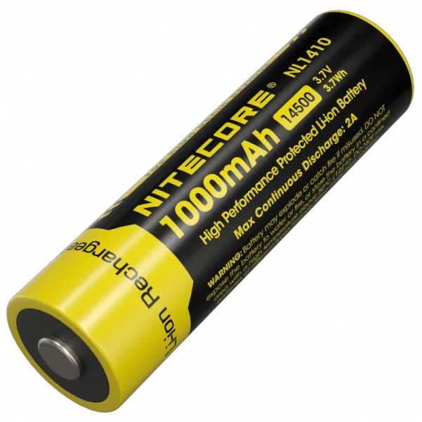 Акумулятор захищений Li-Ion 14500 Nitecore NL1410 1000mAh (Чорно-жовтий) Вінниця - фото 1