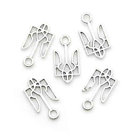 Набор подвесок RESTEQ тризуб 100 шт. серебристые металлические украшения для рукоделия Киев