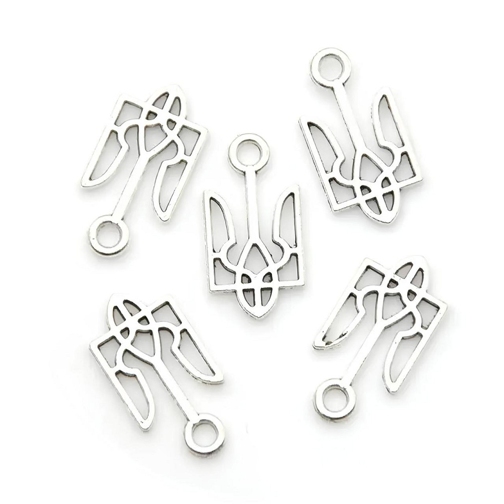Набор подвесок RESTEQ тризуб 100 шт. серебристые металлические украшения для рукоделия Киев - изображение 5