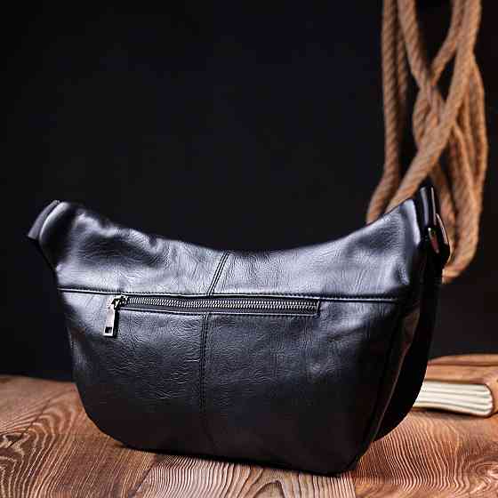 Сумка через плече шкіряна Чорний (Vintage) Київ