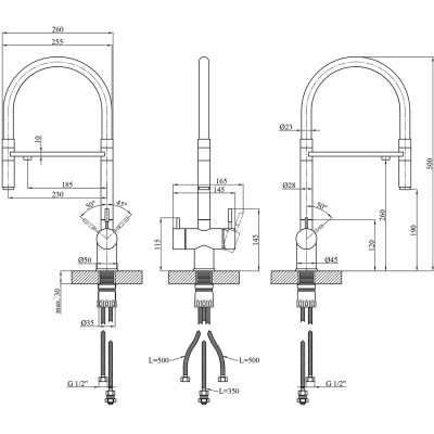 Змішувач Kroner Klassisch-ESG03815WHI (CV027935) Вінниця - фото 9