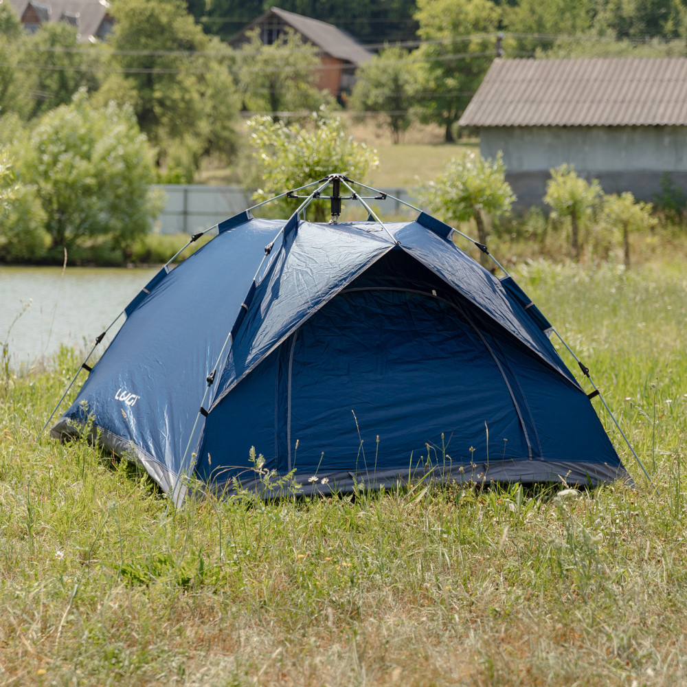 Палатка кемпинговая трехместная 190×190×140 (см) автоматическая LU-002 Синий Киев - изображение 5