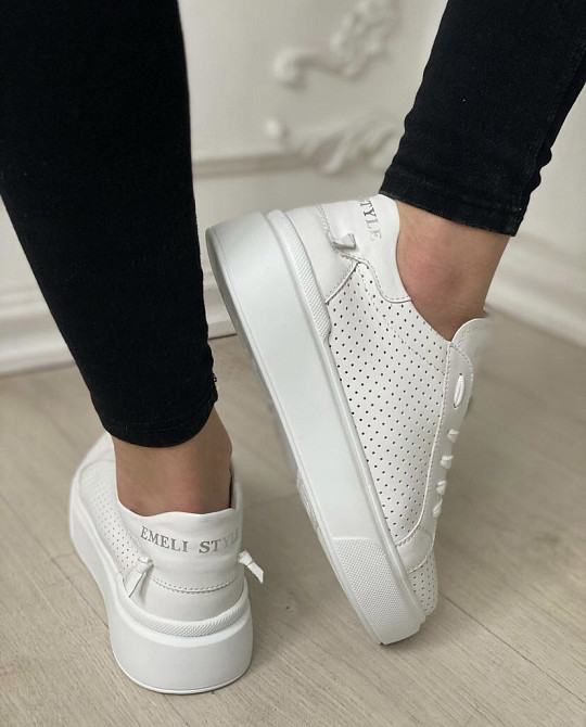 EMELI Кеди жіночі EMELI 106/2 ST білі (весна-літо, шкіра натуральна) (4424) 40 Коломыя - изображение 1
