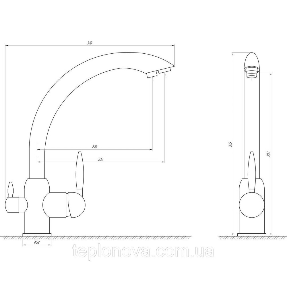 Змішувач для кухні під осмос Globus Lux LAZER GLLR-0777-8-STSTEEL Чернівці - фото 4