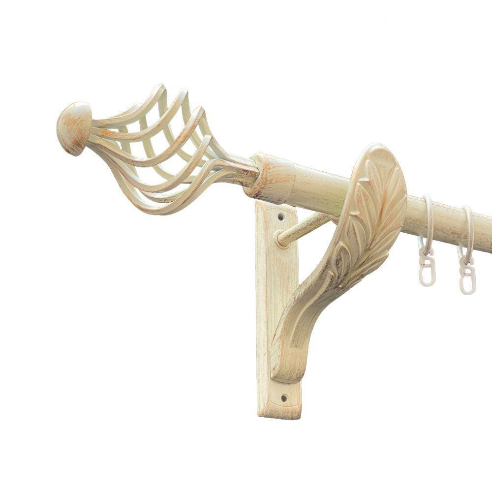 Карниз Orvit Арезо металевий однорядний ретро Біле Золото 25 мм 240 см (00-00010524) Львів - фото 1