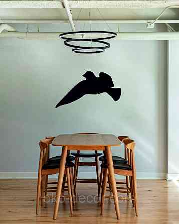 Декоративне настінне Панно «Пташка» Декор на стіну (ціна за 1 шт.) 30*16 см, Чорний Київ