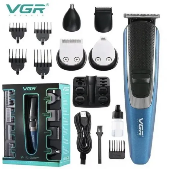 Беспроводная Аккумуляторная Машинка для стрижки волос 5 в 1 VGR V-172 насадки для бороды,усов,бровей Одесса