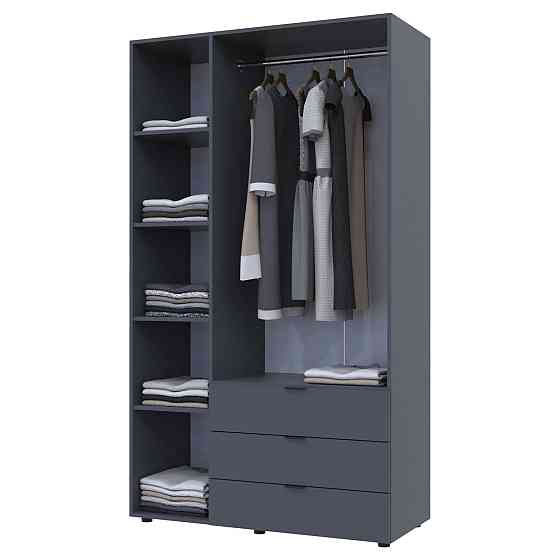 Шкаф распашной для одежды Doros Гелар 116,2х49,5х203,4 см Графит (DRS-011108) Днепр