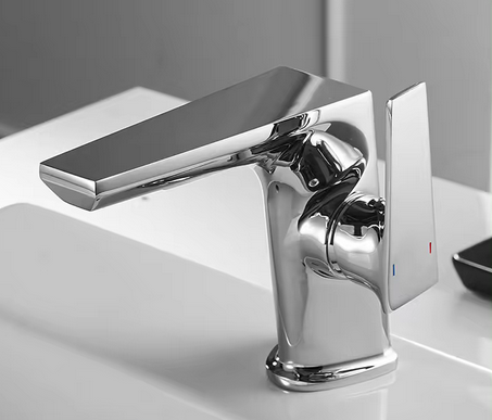 Змішувач для умивальника, раковини з латуні дизайнерський, з боковим важелем з хромовим покриттям Кам'янець-Подільський - фото 2