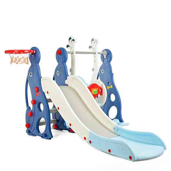 Дитяча гірка-гойдалка WM19020-4 кільце баскетбольне Вінниця