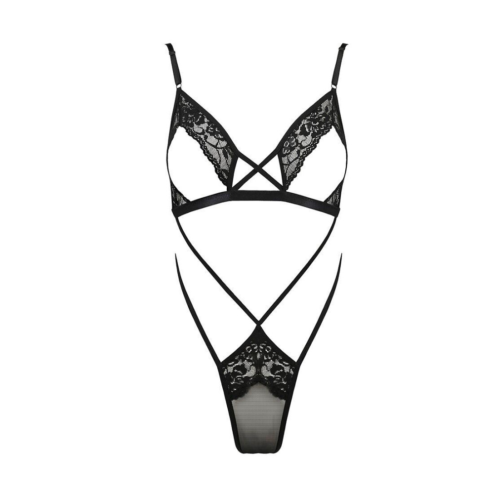 Боді монокіні з відкритими грудьми Passion DIABOLINA BODY L/XL, black Sex Aura Київ - фото 3
