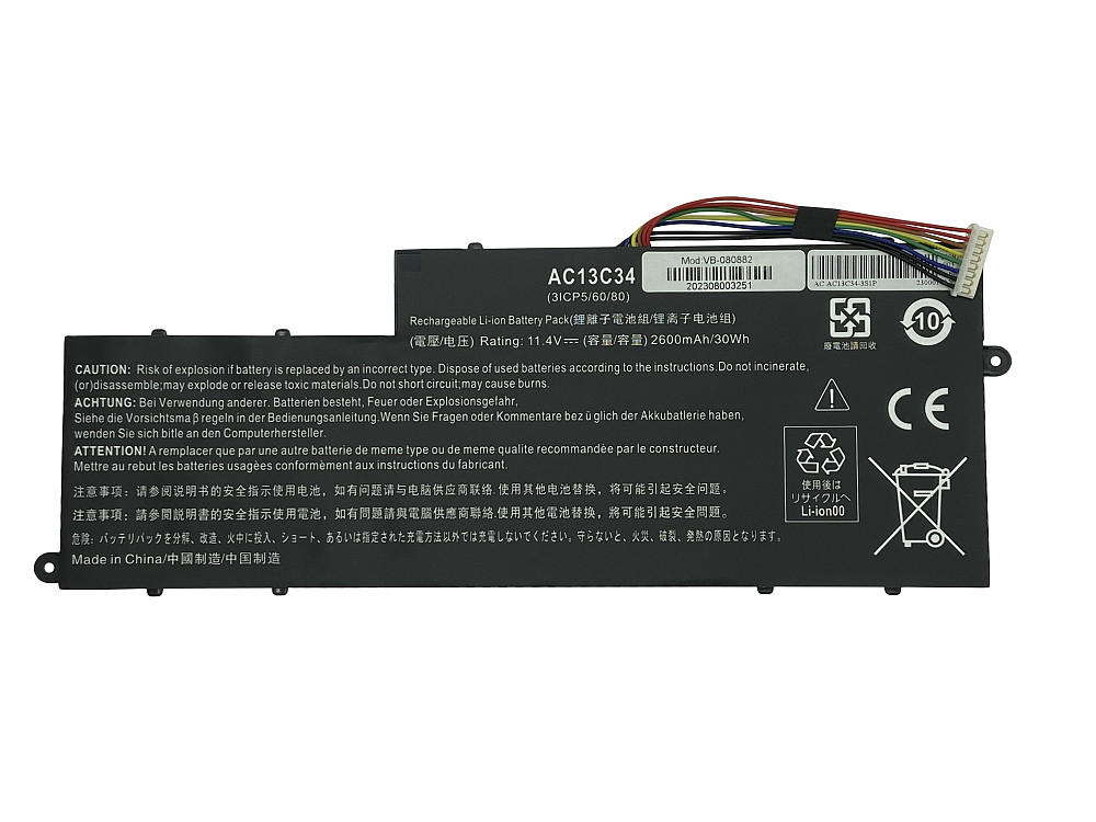 Аккумулятор для ноутбука Acer AC13C34 Aspire E3-112 11.4V Black 2600mAh OEM Вінниця - фото 1