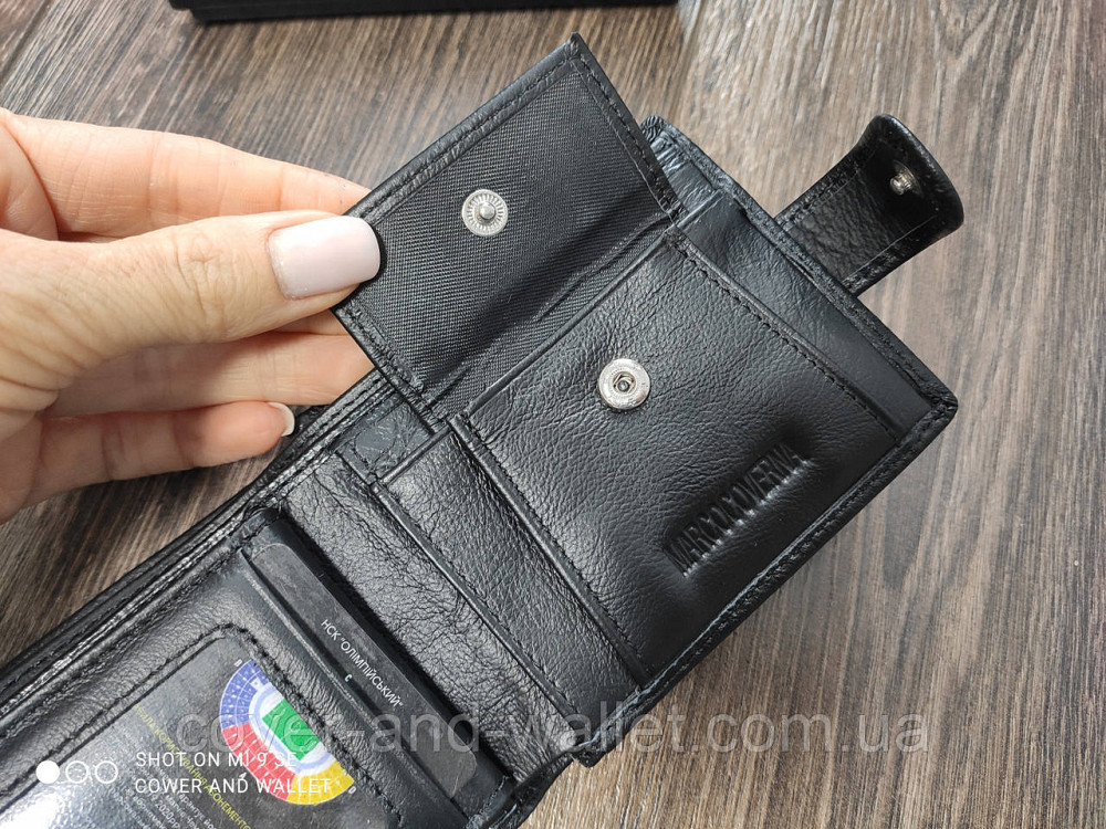 Малый мужской кожаный кошелёк из натуральной кожи  Marco Coverna M14 Киев - изображение 4