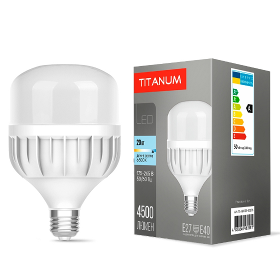 Лампа A138 50W E27 6500К 175-265 V LED Titanum Житомир