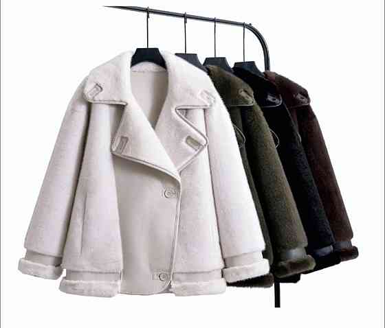 Жіноча стильна дублянка з м'яким хутряним покриттям Молочний, M Одеса