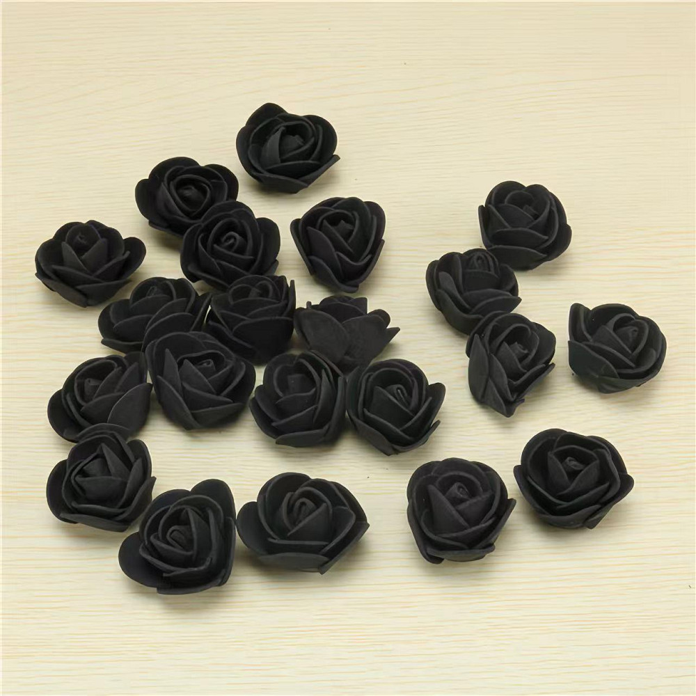 Маленькие цветочки для декора 50 штук 3 см черный Киев - изображение 2