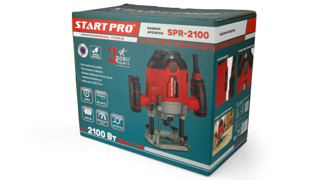 Мощный электрический ручной столярный фрезер по дереву START PRO SPR-2100 : 2100 Вт, 6-8-12 цанга, 26000 об/ми Киев - изображение 8