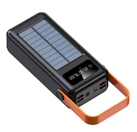 Универсальная зарядная батарея ACL PW-19 50000mAh + солнечная панель + фонарик (Черный) Винница