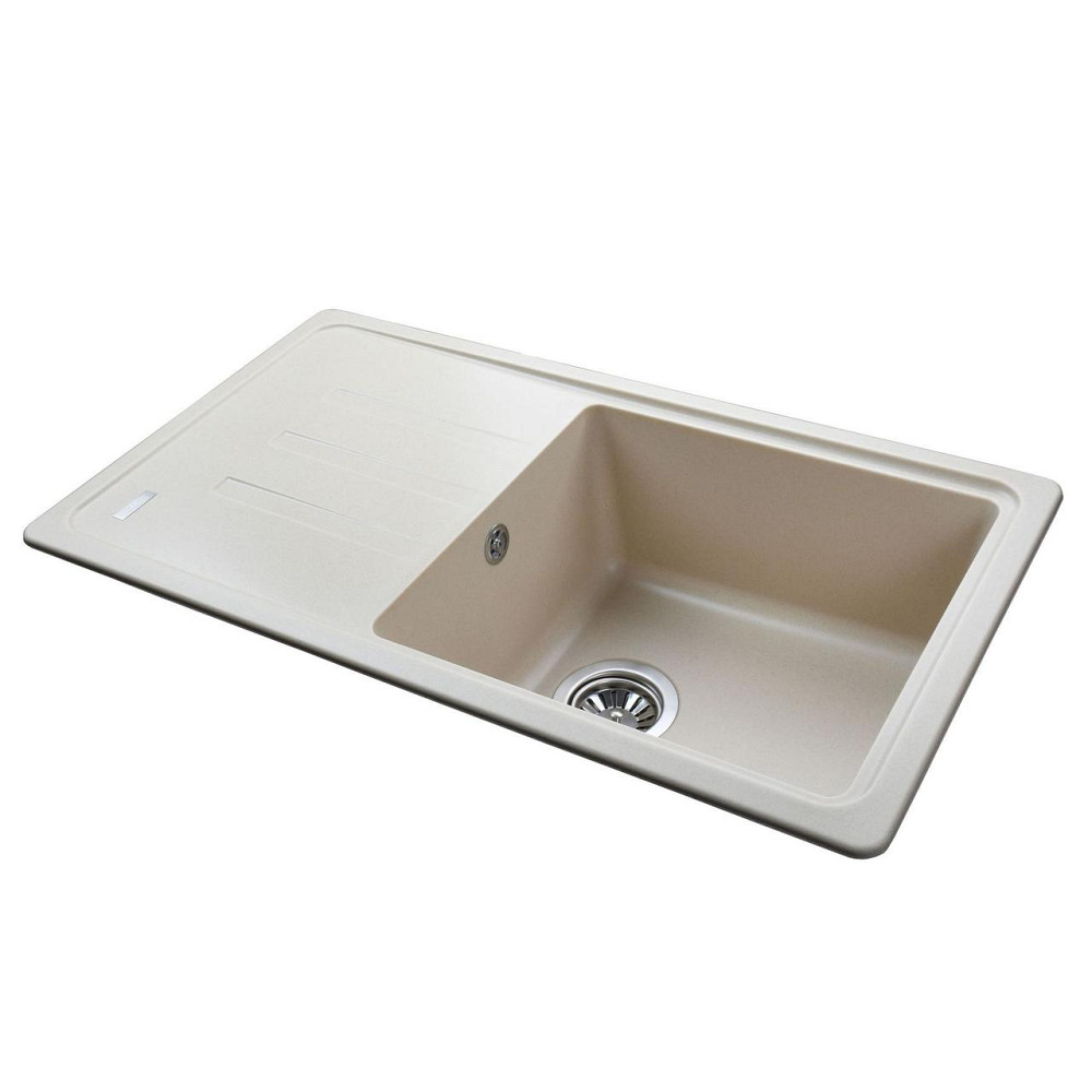 Гранитная мойка Globus Lux LUGANO слоновая кость 780х435мм (000021511) Киев - изображение 4