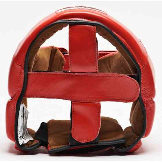 Боксерский шлем турнирный для соревнований красный натуральная кожа Leone Contest Red размер S Киев