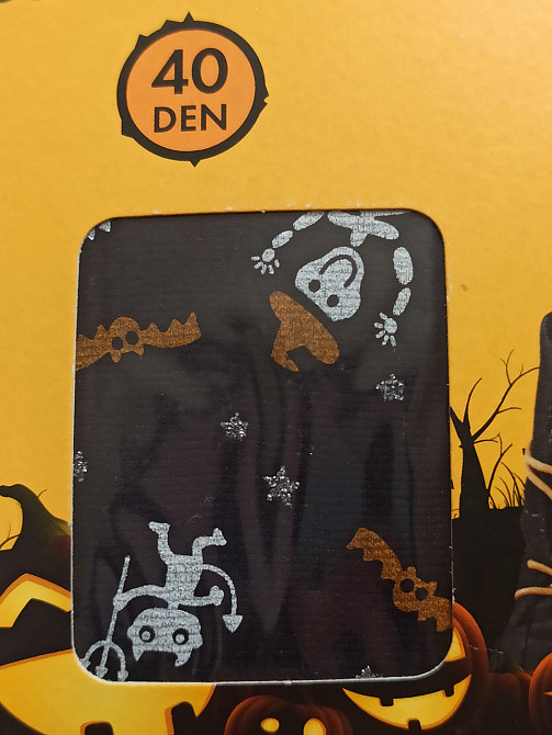 Дитячі колготки с принтом Хелловін 40 den 146-152 на 10-12 років чорний Київ - фото 3