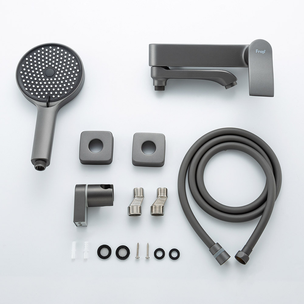 Змішувач для ванни FRAP F3275-19 з душовим гарнітуром, графіт Київ - фото 3