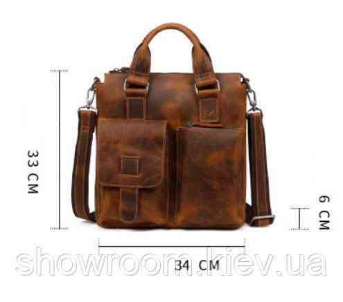 Чоловіча шкіряна сумка Wild Leather (351) коричнева Київ