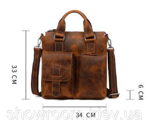Чоловіча шкіряна сумка Wild Leather (351) коричнева Київ - фото 5