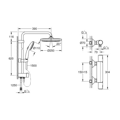 Змішувач Grohe QuickFix Start Black (UA303908T2) Вінниця - фото 8