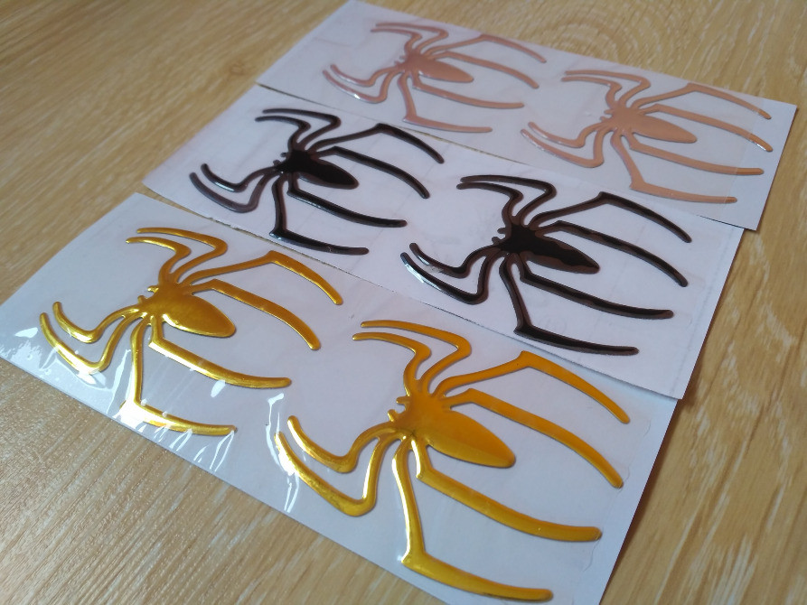 Наклейка на авто Паук пара выпуклая Золото, Чёрный Киев - изображение 5