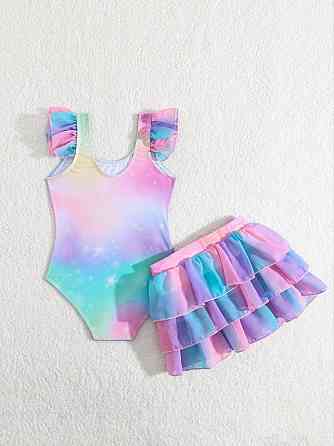 Купальник єдиноріг дитячий злитий комплект зі спідницею для дівчинки 100 см Київ