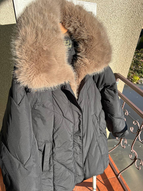 Куртка женская Lady Yep 9051 парка удлиненная широкая оверсайз мех воротник, черный, 44-48 Киев - изображение 2