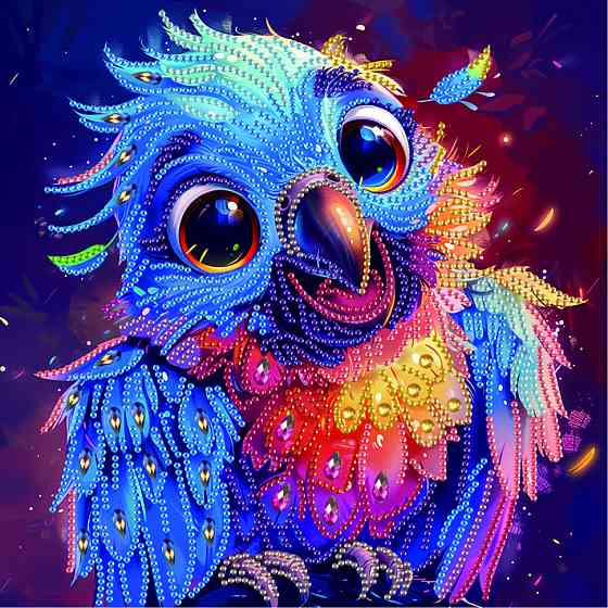 Алмазна мозаїка "Веселий папуга" BH038 неповна викладка 25х25 см Вінниця