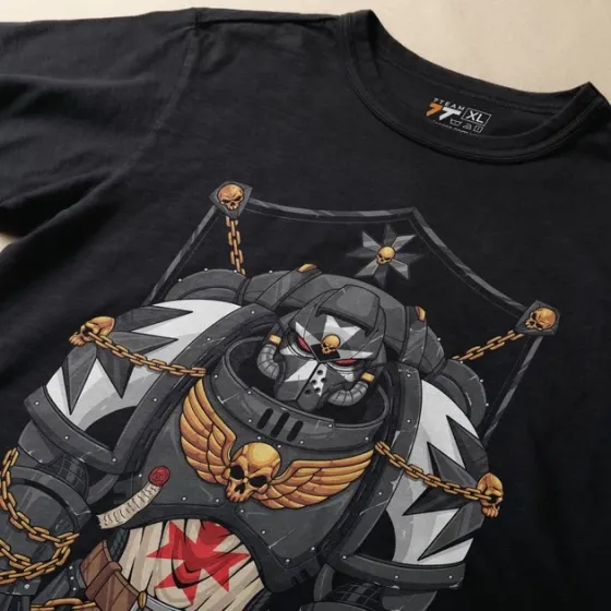 Футболка чоловіча з  принтом WarHammer 40K Black Templare Розмір 48 Дніпро
