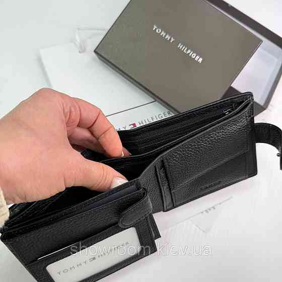 Мужской кожаный кошелек на застежке с монетницей TH (6604) Киев