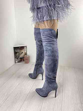 Nivelle Ботфорти жіночі NIVELLE сірі замша натуральна висота 50см каблук 10.5см обхват гомілки Коломыя