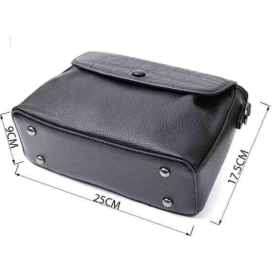 Красивая женская сумка из натуральной кожи Vintage 22330 Черная Киев