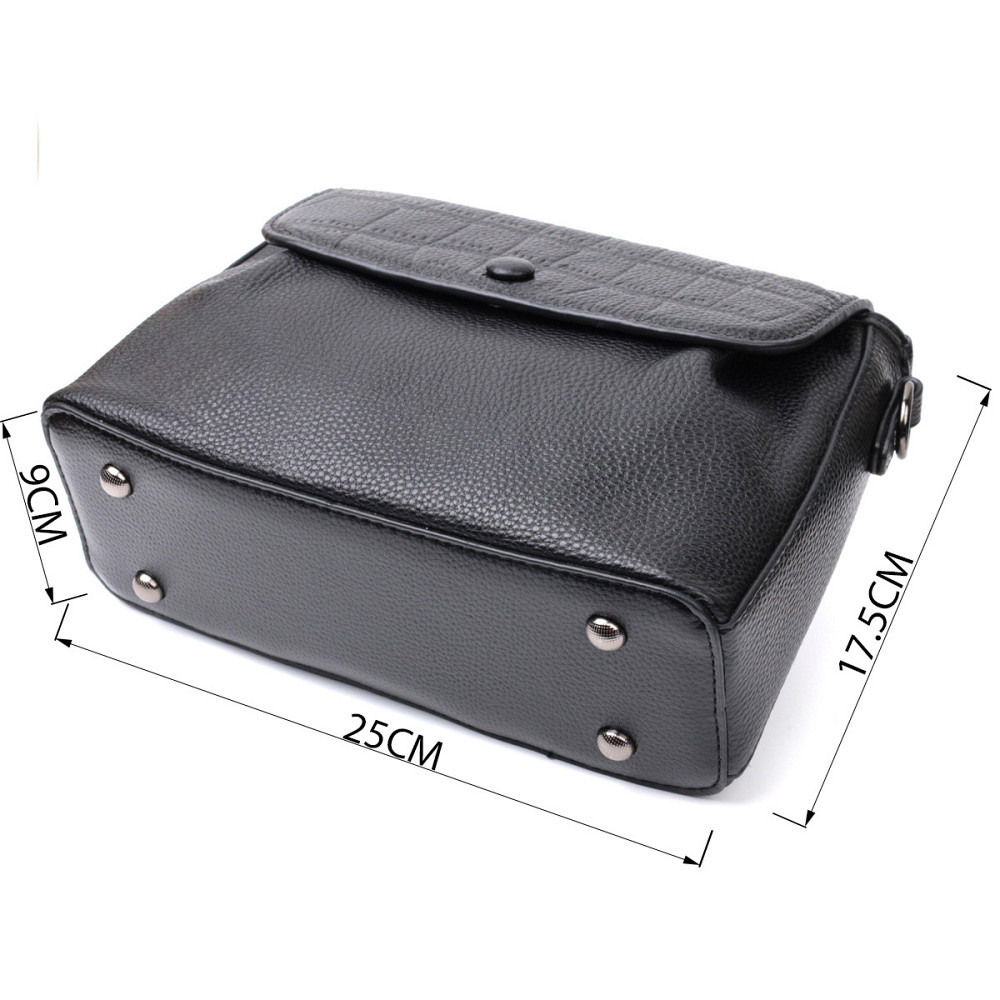 Красивая женская сумка из натуральной кожи Vintage 22330 Черная Киев - изображение 3