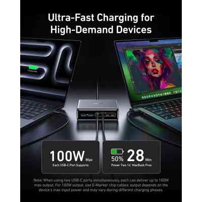 Зарядний пристрій Anker GaNPrime 200W 4xUSB-C PD + 2xUSB-A Black (A2683341) Вінниця