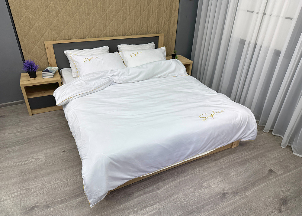 Комплект постільної білизни Сатин, Євро 200х230 Білий (88-154) Київ - фото 3