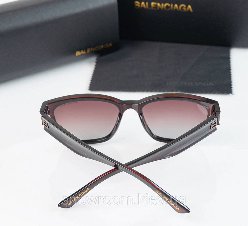 Солнцезащитные женские очки Balenciaga (03260) коричневые Киев - изображение 4